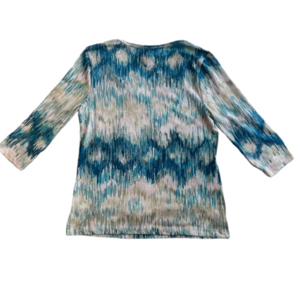 XCVI Watercolor Print‎ 3/4 Sleeve Shirt Size PM - Picture 2 of 9